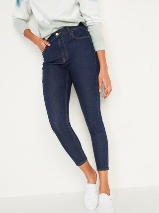 High-Waisted Dark-Wash Super Skinny Ankle Jeans for Women | Old Navy (US)
