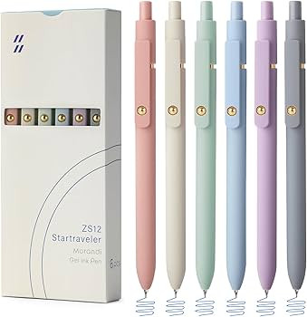 FIOVER Gel Pens, 6pcs Blue Ink Medium Point 0.7mm Smooth Writing Pens with Comfort Grip, Aestheti... | Amazon (US)
