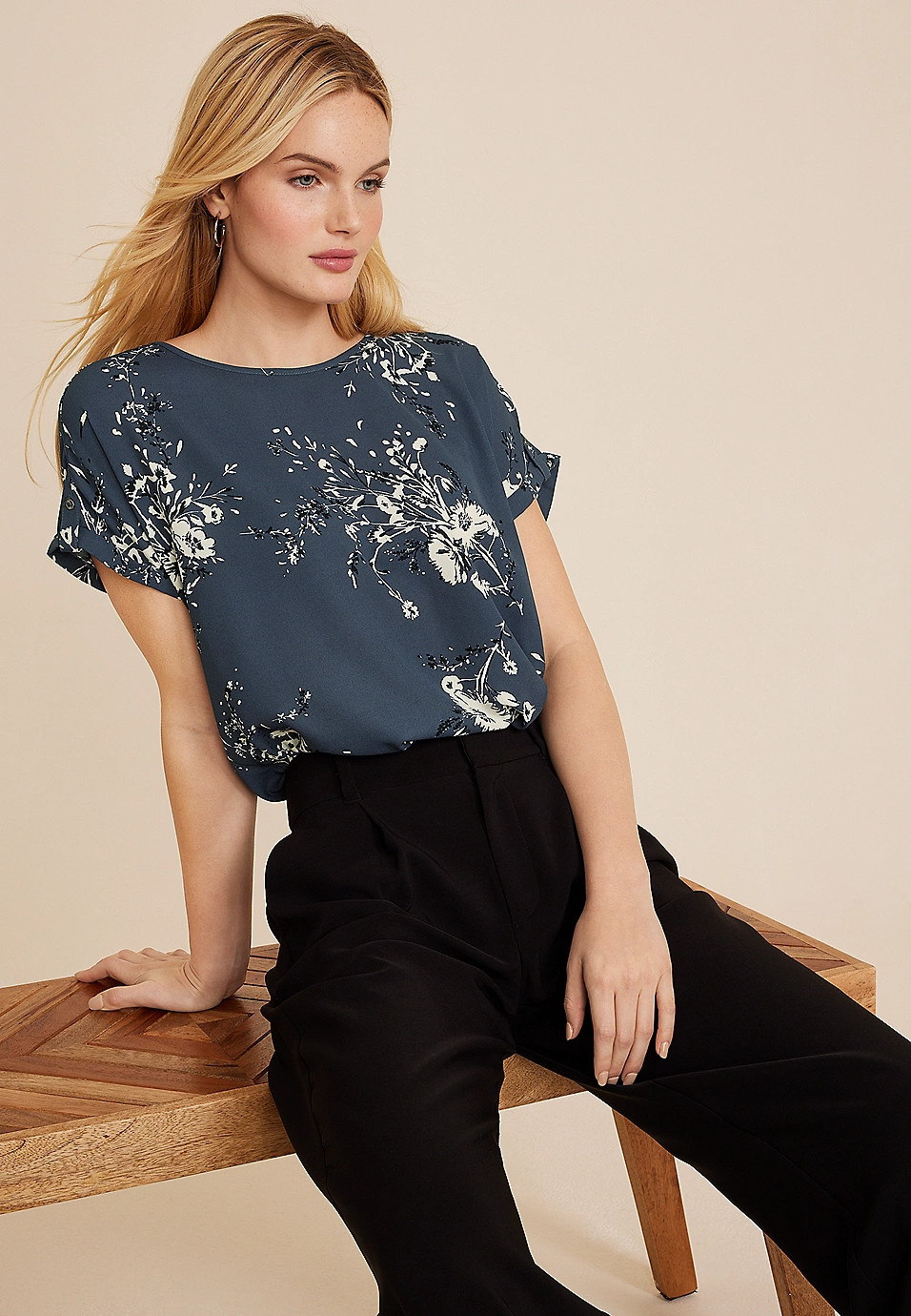 Delton Zipper Back Blouse | Maurices
