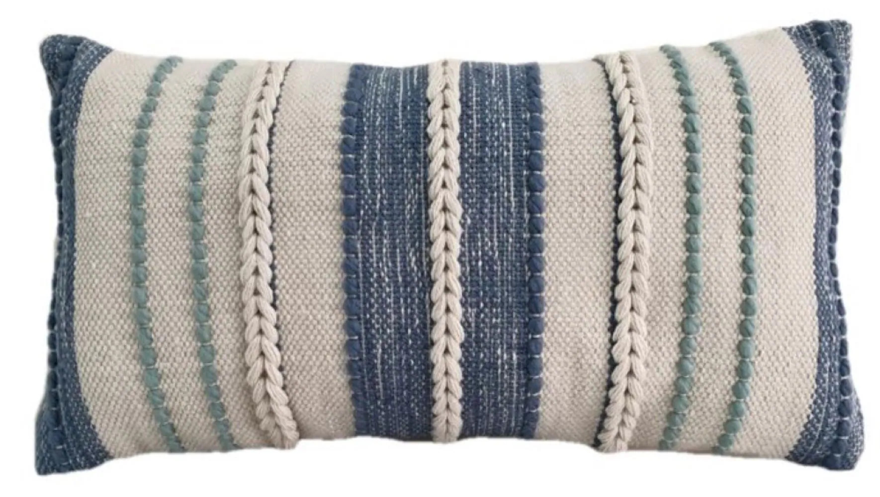 allen + roth Striped Blue Stripe Rectangular Lumbar Pillow | Lowe's