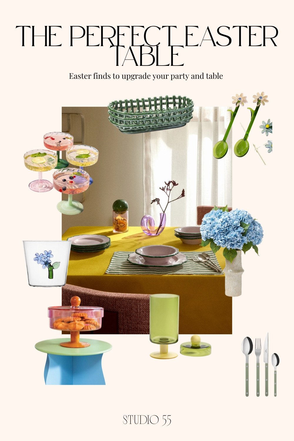 Create a stunning Easter tablescape with colorful pastel glassware, floral decor, and elegant serving pieces. Perfect for Easter brunch, spring parties, and stylish table settings that impress your guests.

Easter Table Decor Set – Pastel Glassware, Spring Plates, Floral Serving Bowls, Cake Stand & Cutlery Set, Colorful Tablescape Essentials for Easter Brunch, Spring Hosting & Party Table Setup 

 #LTKdayinmylife #LTKSeasonal #LTKWedding