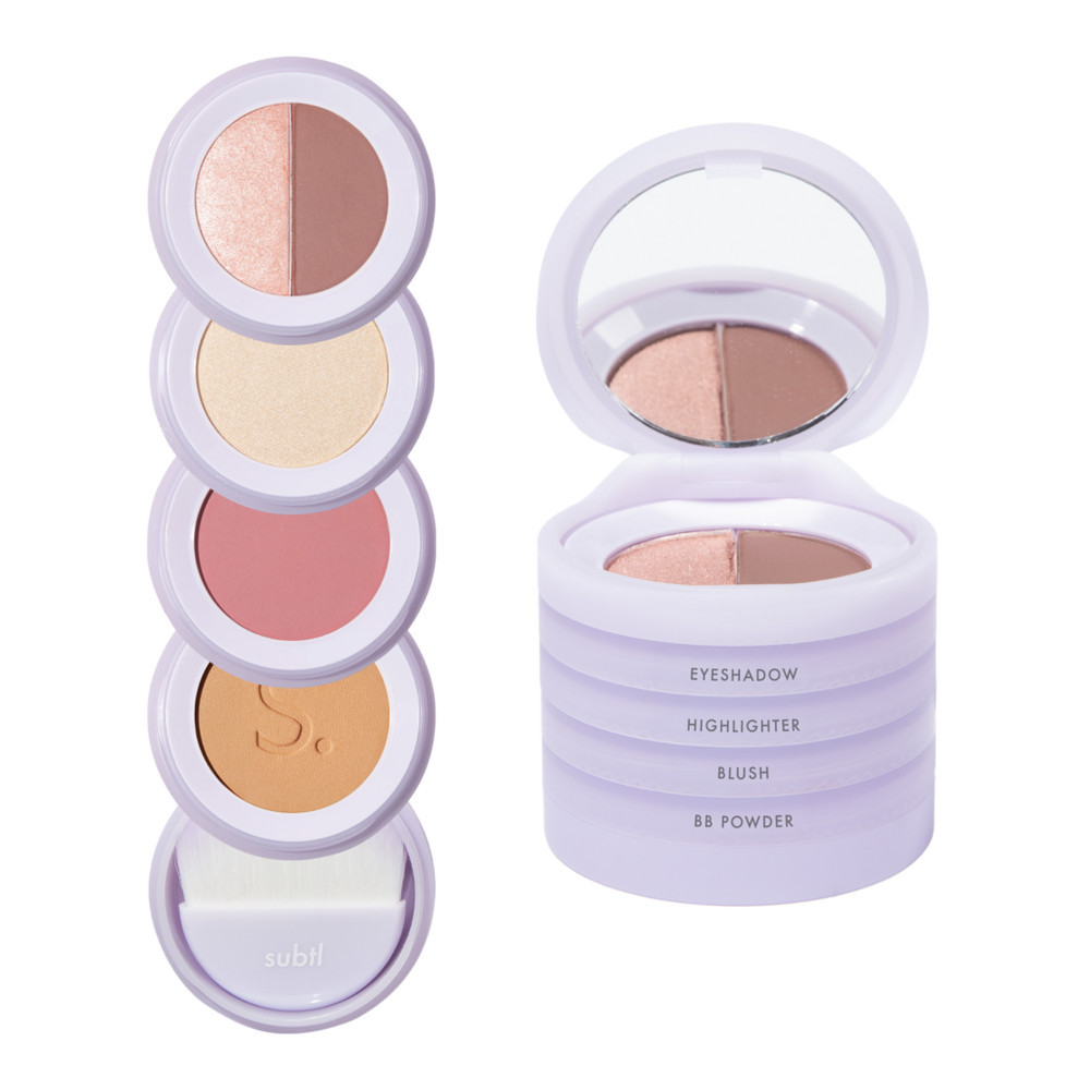 SUBTL. Beauty 4-in-1 Stack with Powder Foundation, Eyeshadow, Blush, and Highlighter - Light 2W | Ulta