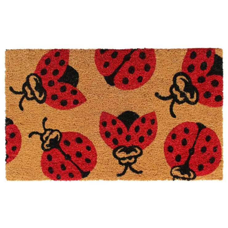 1'6" x 2'6" Tufted Lady Bug Doormat Natural/Red/Black - Raj | Target