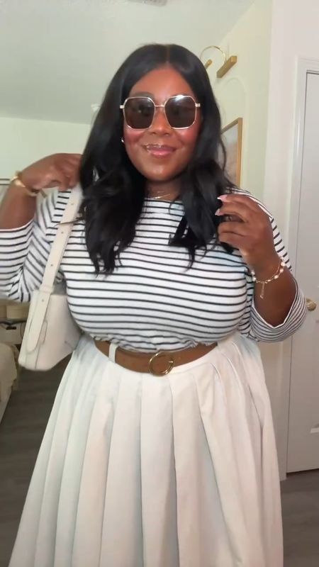 OOTD • this skirt is not linkable via LTK but I found something similar. 

Top is from Walmart and I’ve been super impressed with their spring selections. This top is reduced for only $12. Size XXL 

Belt came with another skirt.

Plus Size Fashion, Plus Size Spring Outfit, Pleated White Skirt Outfit, Nautical Inspired Outfit 

#LTKfindsunder50 #LTKsalealert #LTKplussize