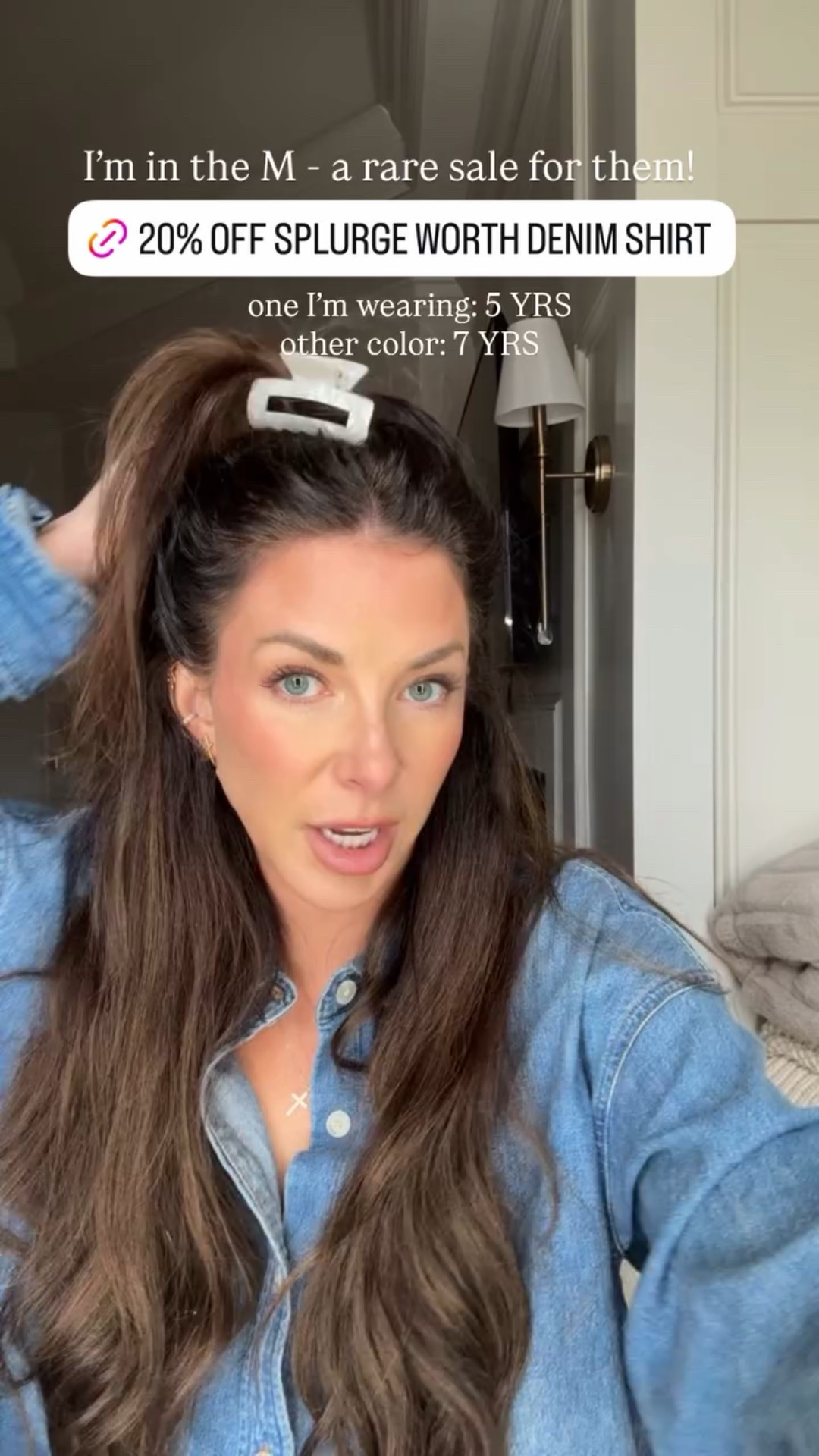 one I’m wearing: 5 YRS
other color: 7 YRS I’m in the M - a rare sale for them!