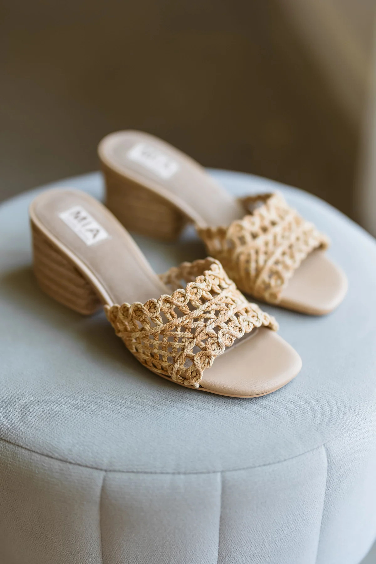 MIA: Idella Heel Sandal - Natural | Landry Kate