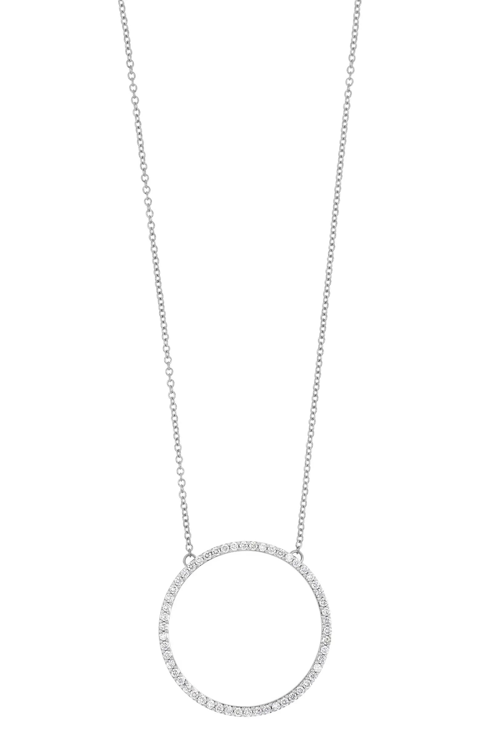 Bardot Diamond Pavé Circle Pendant Necklace | Nordstrom