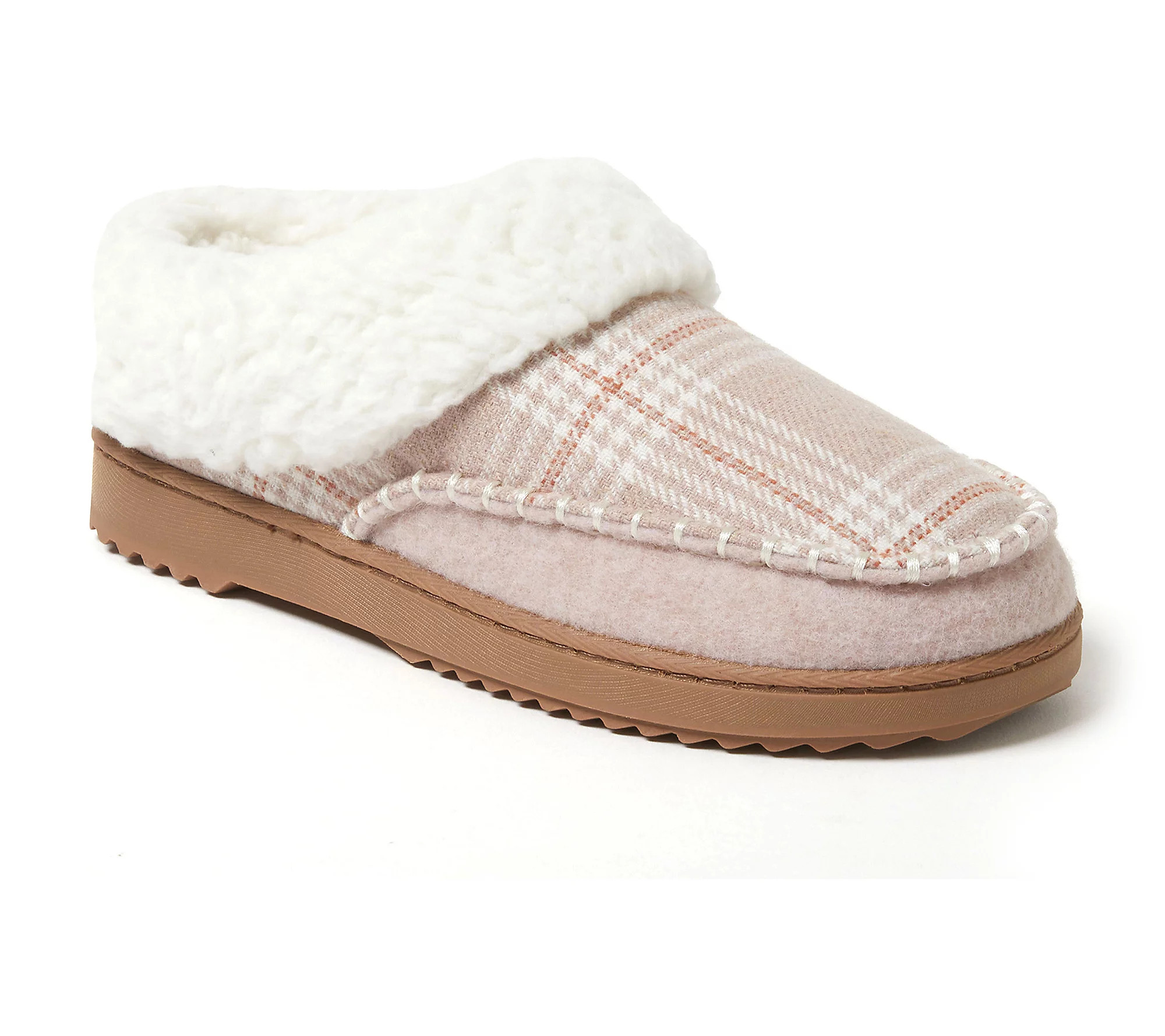 Dearfoams Women's Fur Cuff Moc Toe Clog Slipper - Nyla | QVC