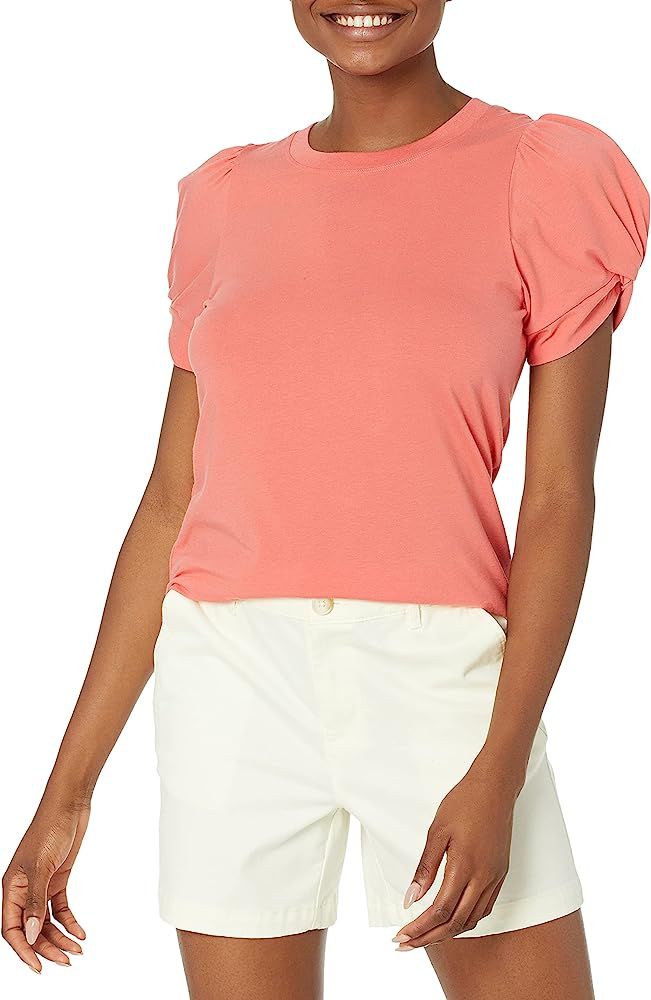 Amazon.com: Amazon Essentials Women's Classic Fit Twist Sleeve Crew Neck T-Shirt, Navy, Medium : ... | Amazon (US)