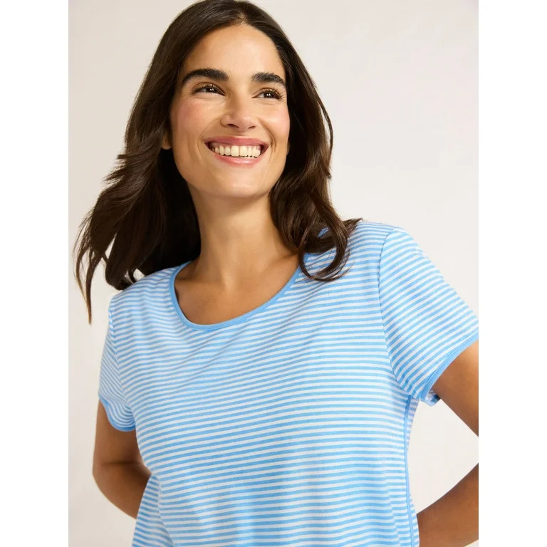 Joyspun Women's Sleep Tee and Pants Pajama Set, 2-Piece, Sizes XS-3X | Walmart (US)