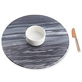 Mud Pie Gray Marble Cheese Island Set Serving Board, One Size | Amazon (US)
