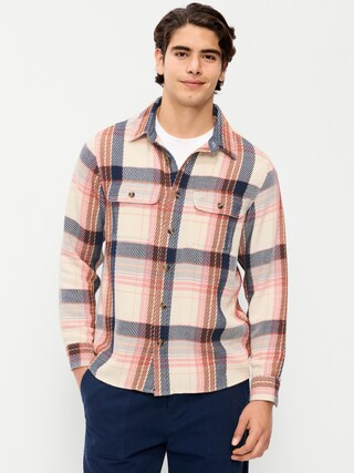 Loose Fit Textured Plaid Pocket Shirt | Old Navy (US)