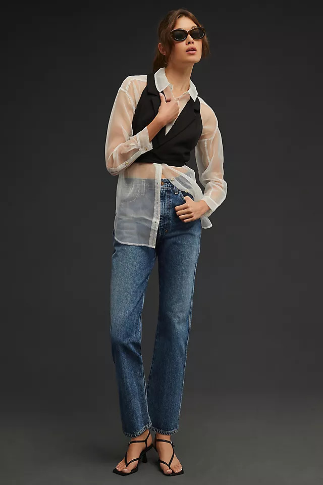 AGOLDE Pinch-Waist High-Rise Kick Jeans | Anthropologie (US)