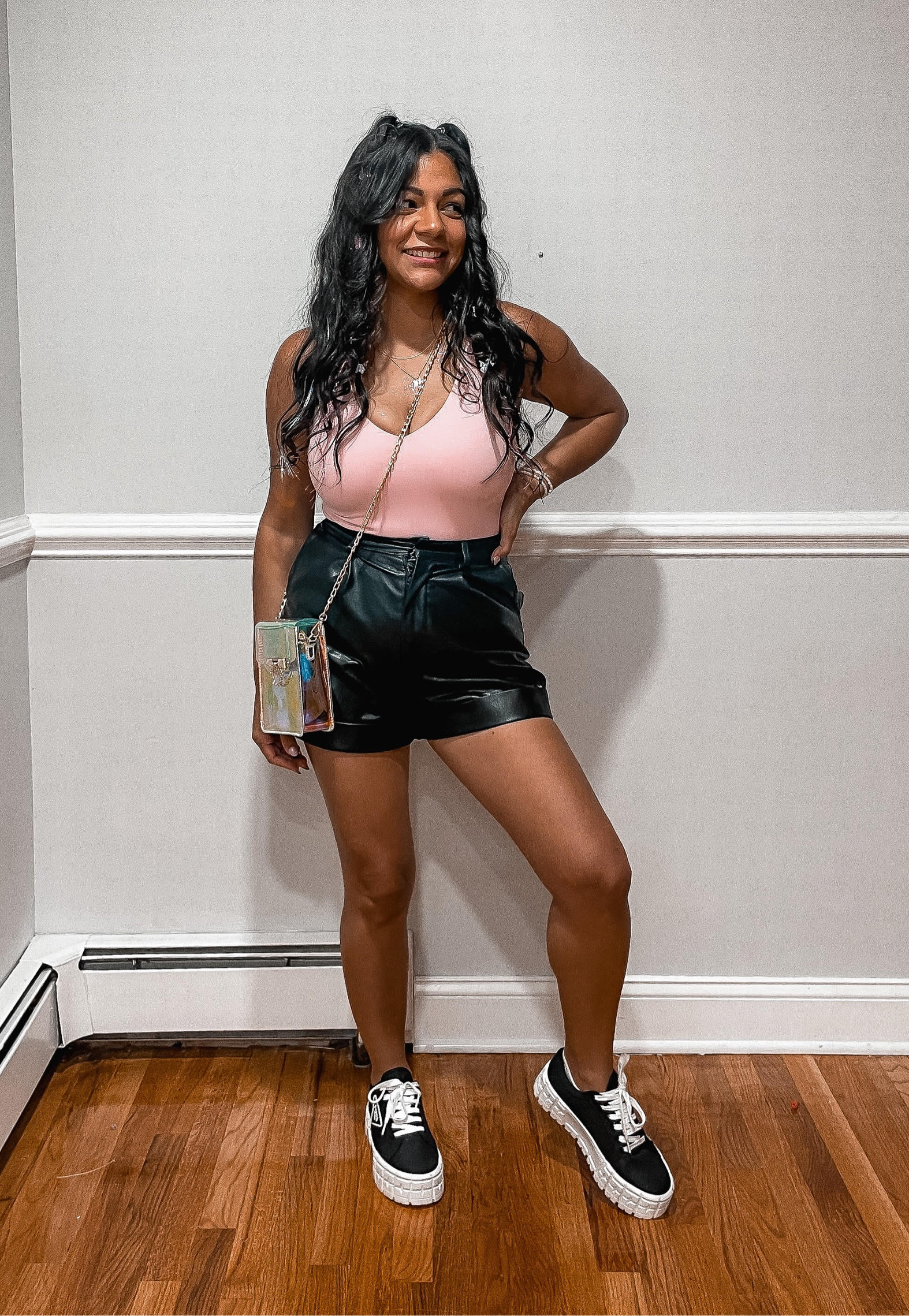 Concert outfits, Festival look, Leather pants, best bodysuit, Barbie pink bodysuit
Thank you for stopping by! Follow along for more💕
Bodysuit size: Medium
Leather Shorts: Medium


#LTKparties #LTKstyletip #LTKfindsunder50
