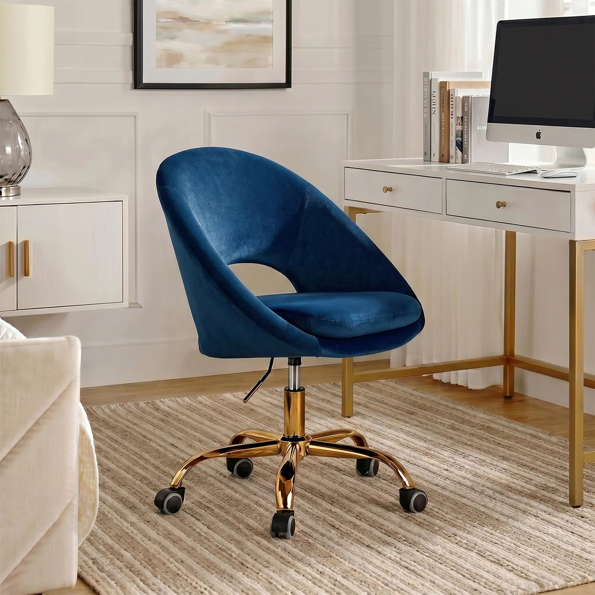 Doreen Velvet Modern Task Chair with Ergonomic Design | Wayfair North America