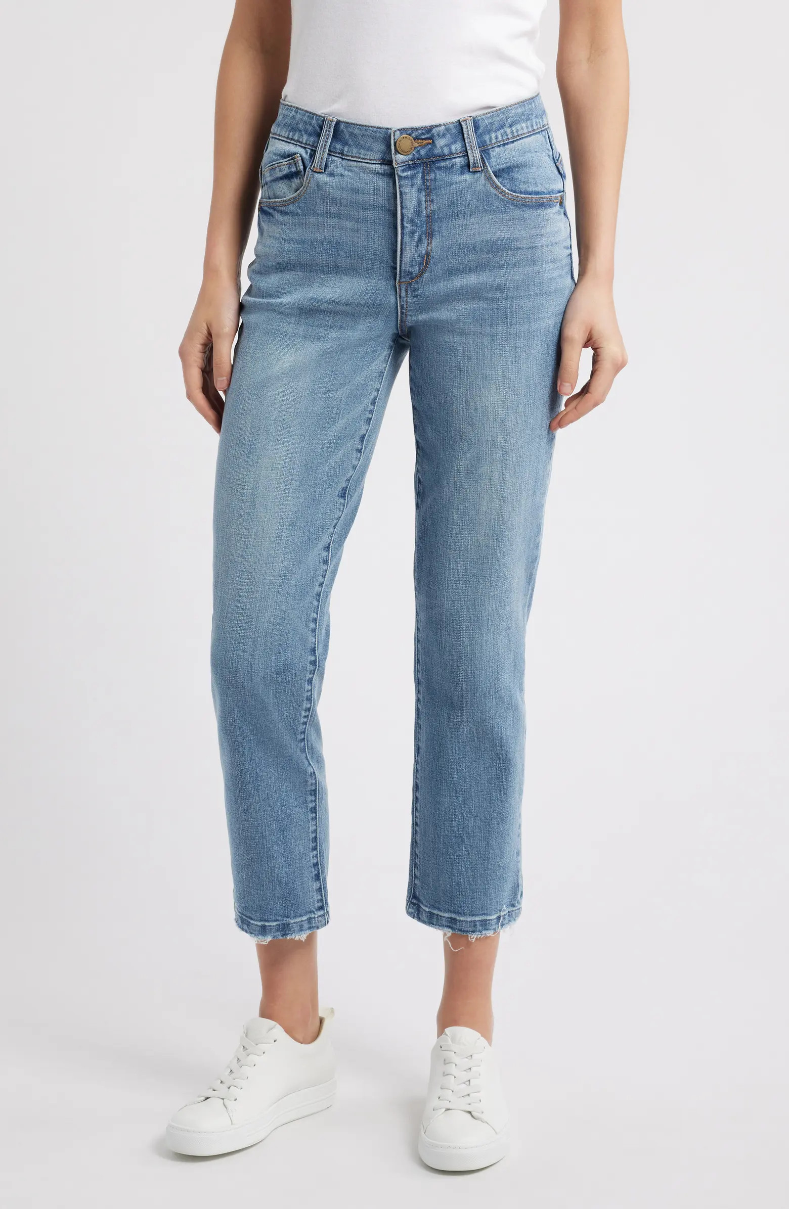 Wit & Wisdom Logan 'Ab'Solution High Waist Ankle Slim Straight Leg Jeans | Nordstrom | Nordstrom