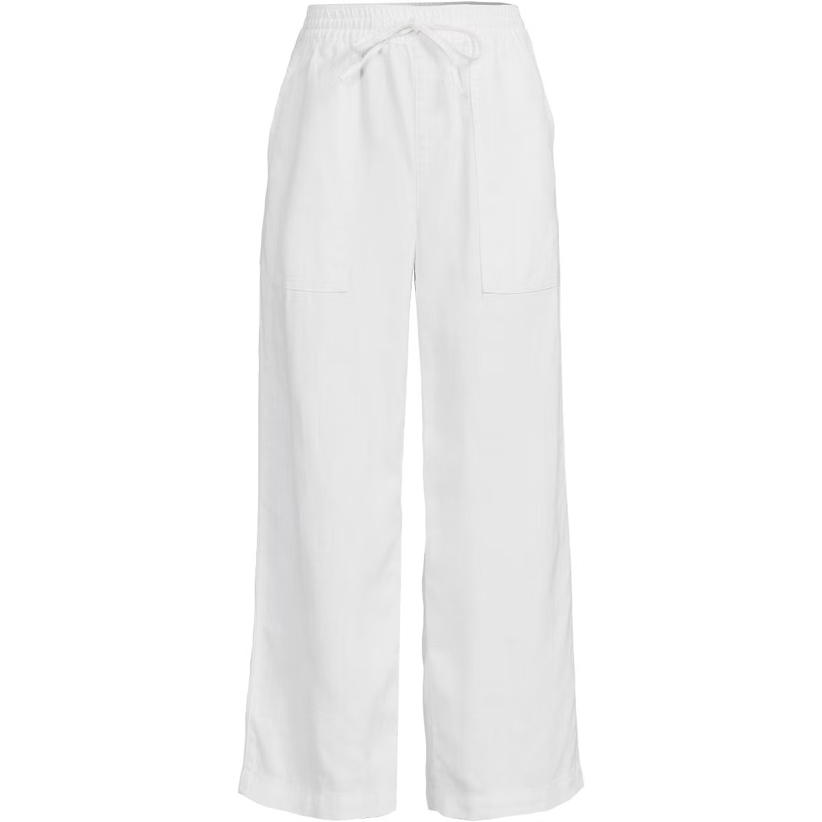 Lands' End Women's High Rise Pull On Drawstring Linen Wide Leg Crop Pants | Target