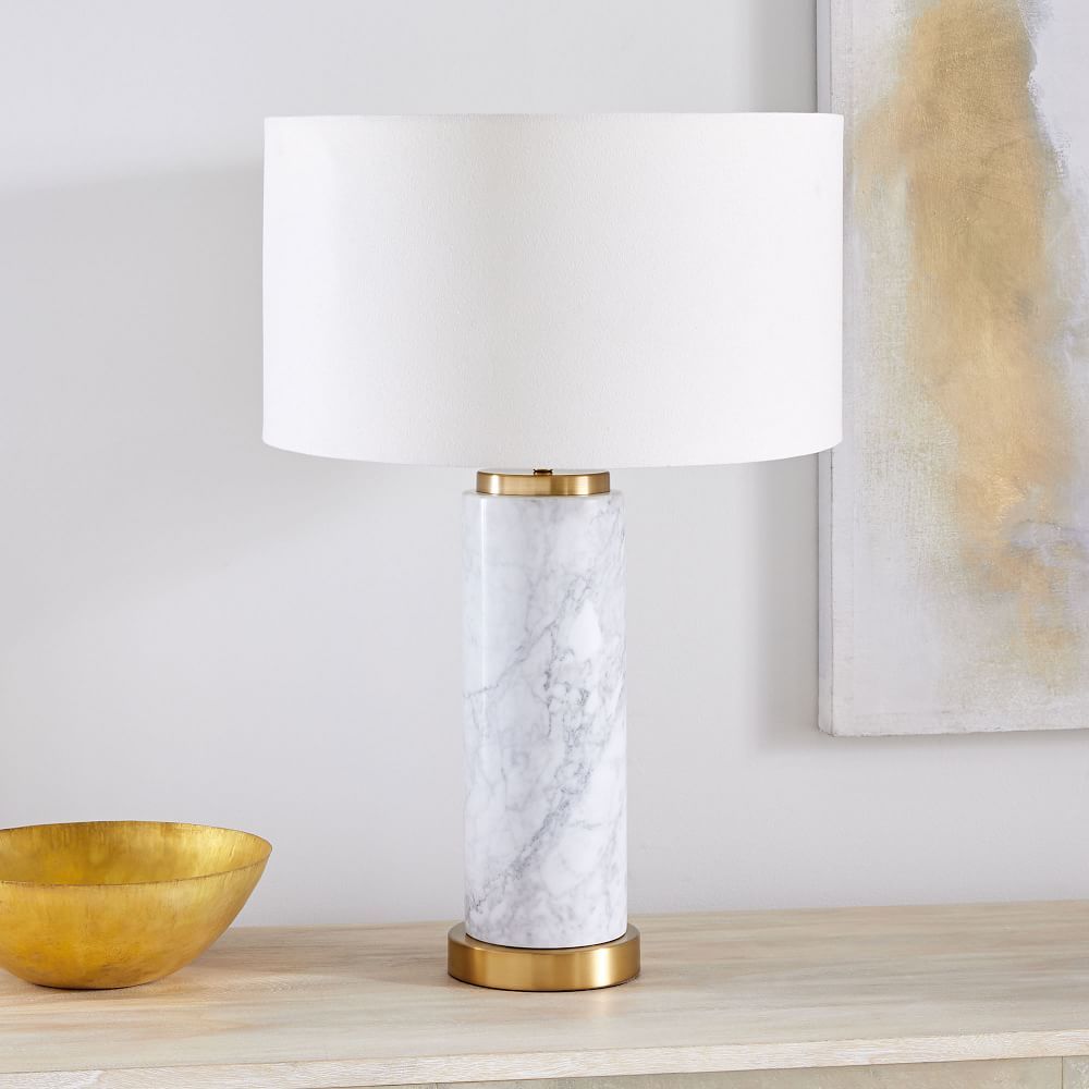 Pillar Marble USB Table Lamp | West Elm (US)