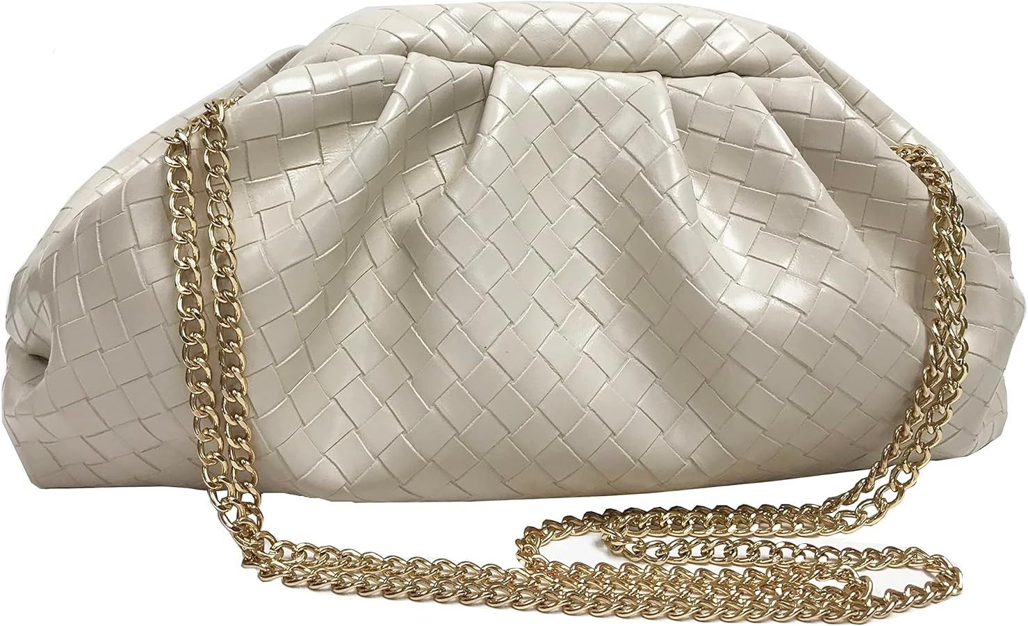 Women Cloud Bag Slouchy Clutch Ruched Purse Evening Handbag with Chain Shoulder Bag for Wedding P... | Amazon (US)