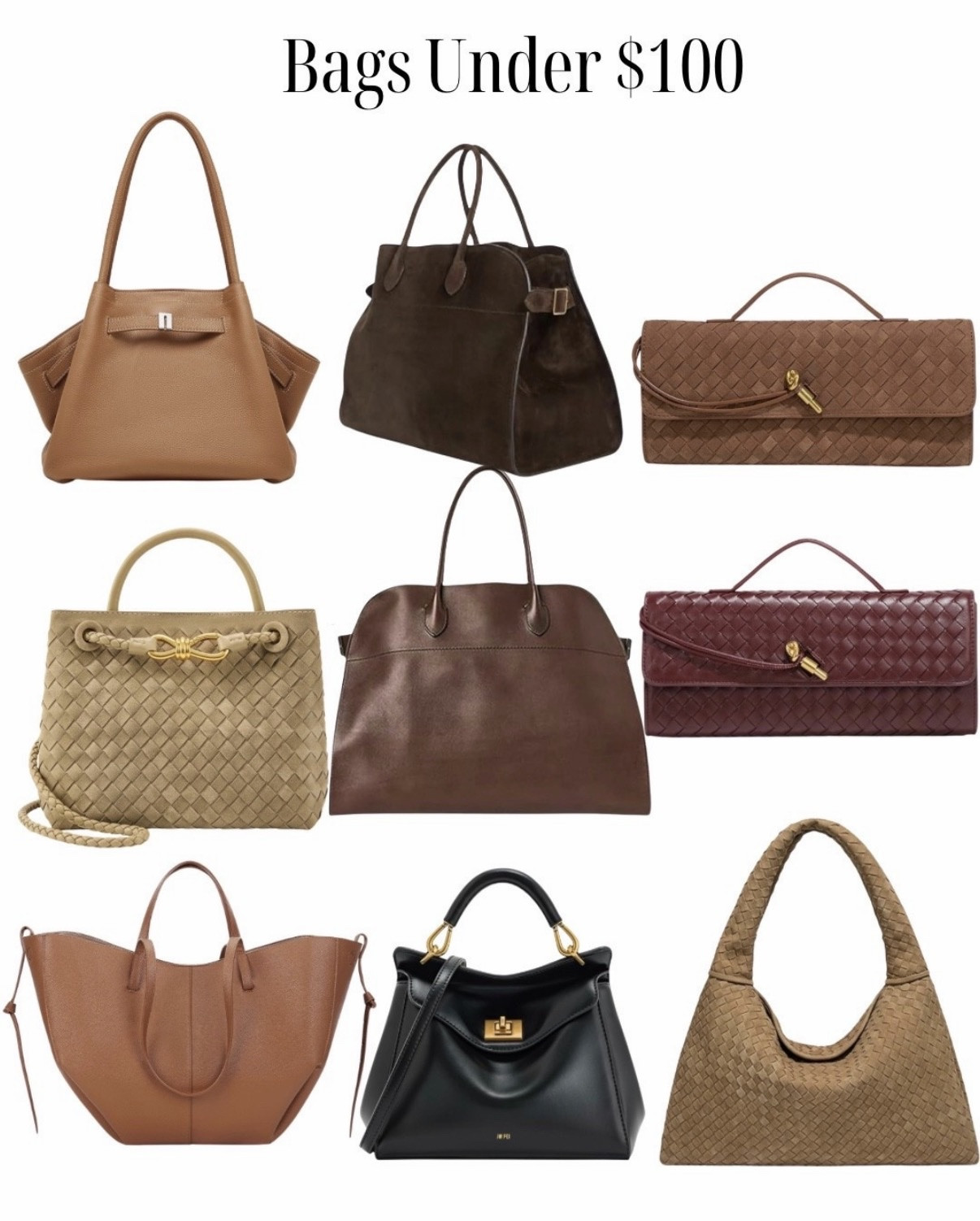 Bags under $100 
#bag #tote #suede #leather #clutch #amazon 

#LTKSeasonal #LTKFindsUnder50 #LTKFindsUnder100