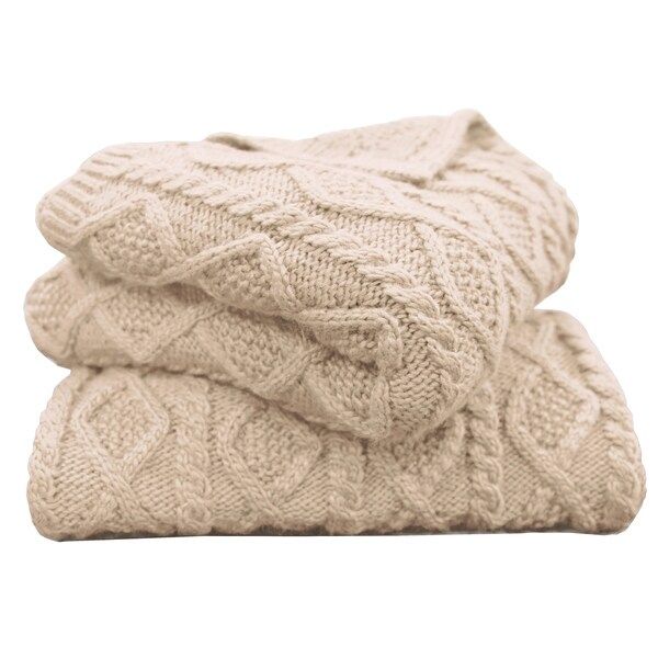 Cable Knit Throw, 50X60 Cream | Bed Bath & Beyond