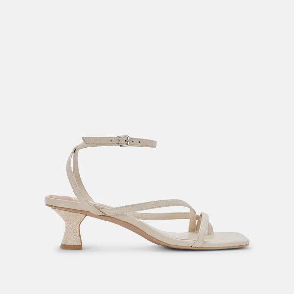 BAYLOR HEELS IN IVORY LEATHER | DolceVita.com