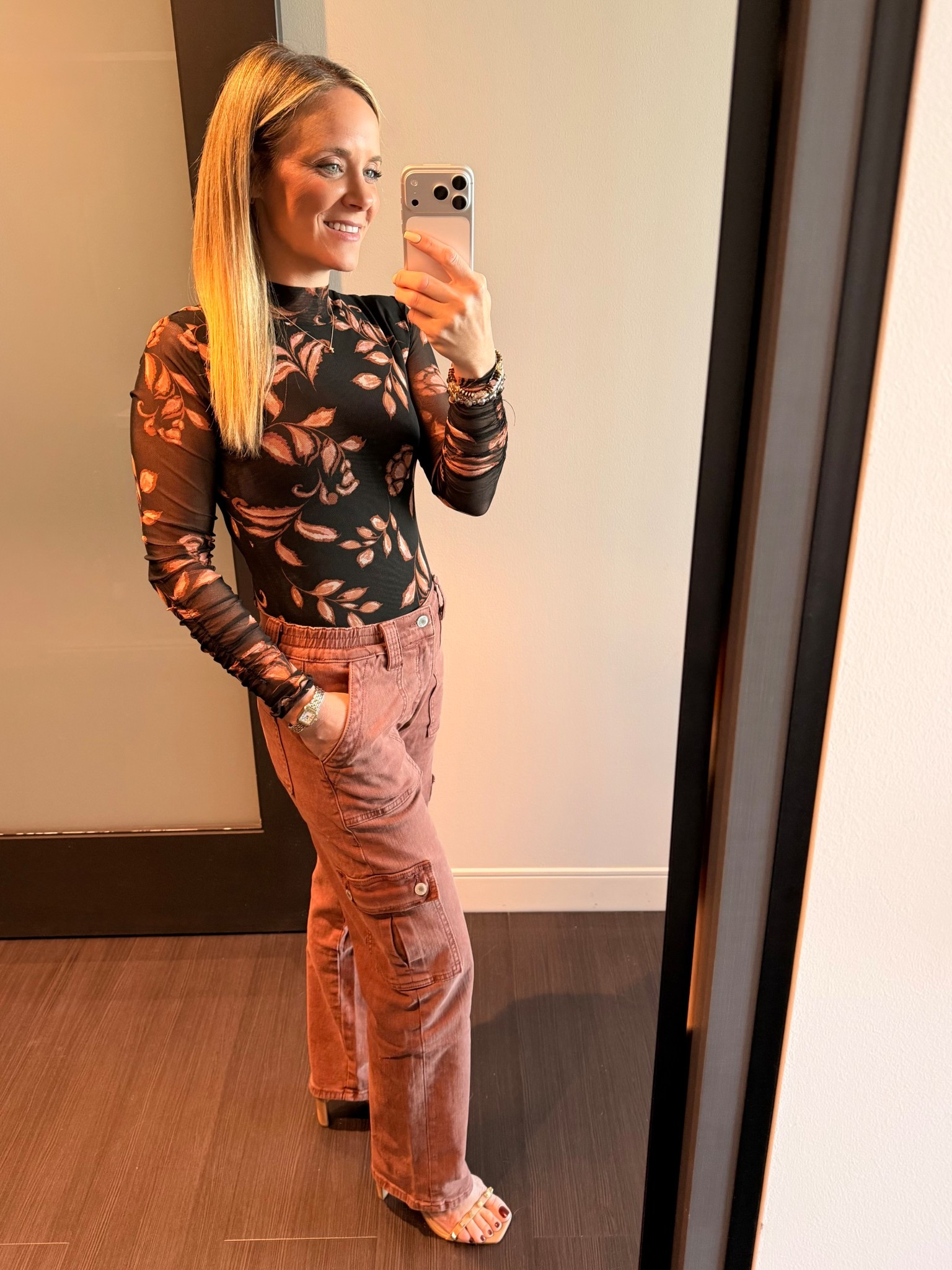 I’m 5’2” 118lbs. Size 25 in pants and small top.

Braylen mesh mock neck bodysuit chic layering top sleek fitted silhouette Cerise straight high rise cargo pocket pants brick red trousers utility style tailored streetwear versatile workwear business casual modern office outfit casual chic everyday style trendy fashion staple wardrobe essential timeless piece elevated basics date night look going out outfit brunch style day to night ensemble polished chic transitional season fashion cargo pants outfit bodysuit outfit inspo gold watch gold stud heels nude shoes neutral #vici #vicicollection

#LTKFallSale #LTKWorkwear #LTKTravel