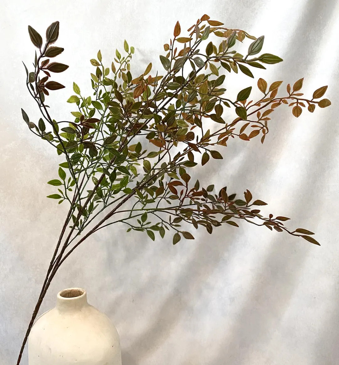 Artificial Long Stem Nandina Branch. 41" Tall. Realistic. Green. Red. Farmhouse. Decor. Arrangeme... | Etsy (US)