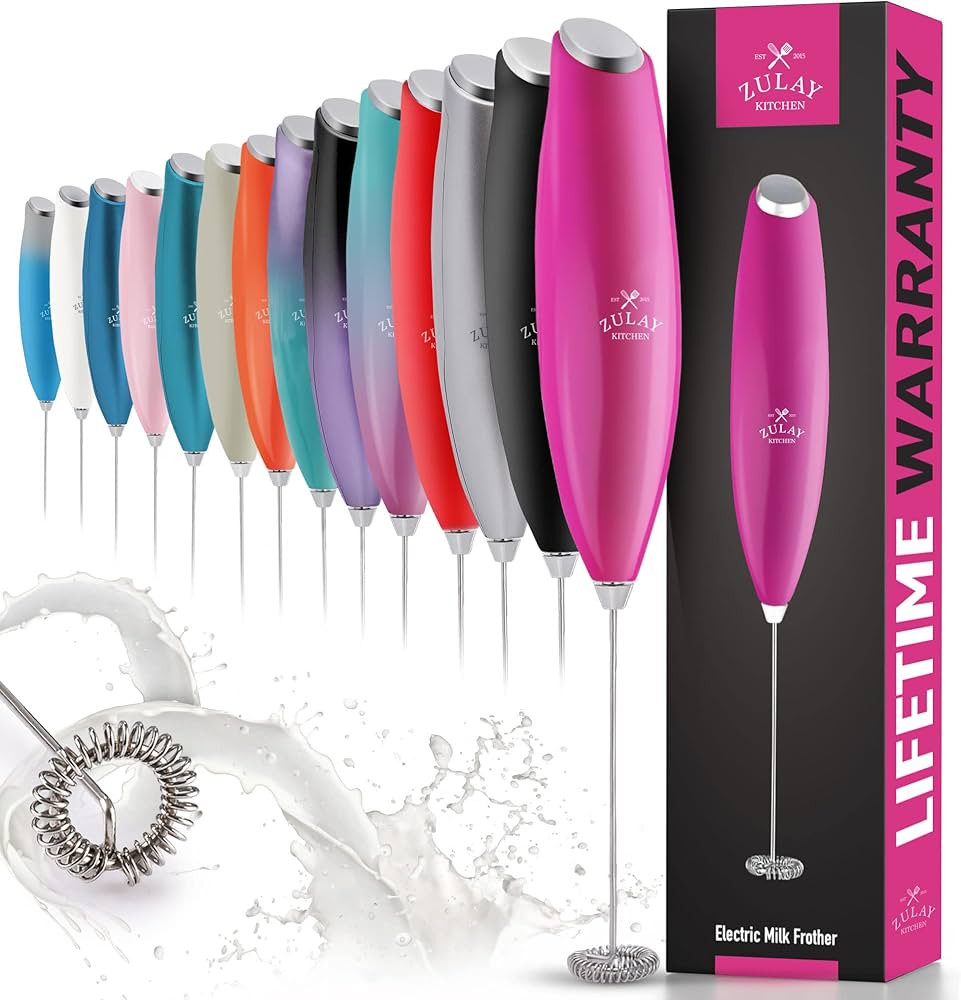 Zulay Powerful Milk Frother for Coffee with Upgraded Titanium Motor - Handheld Frother Electric W... | Amazon (US)