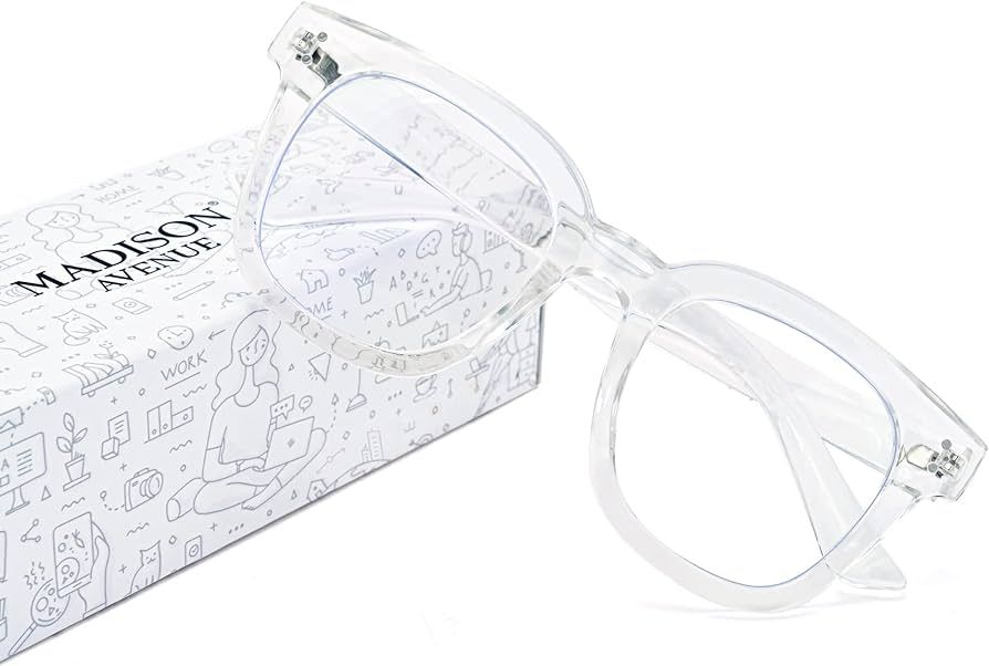 Madison Avenue Blue Light Blocking Glasses Oversized Fashion Blue Light Glasses for Women Anti Ey... | Amazon (US)
