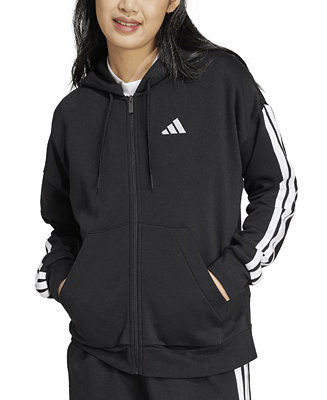 Women's 3-Stripe Fleece Full Zip Hoodie | Macy's