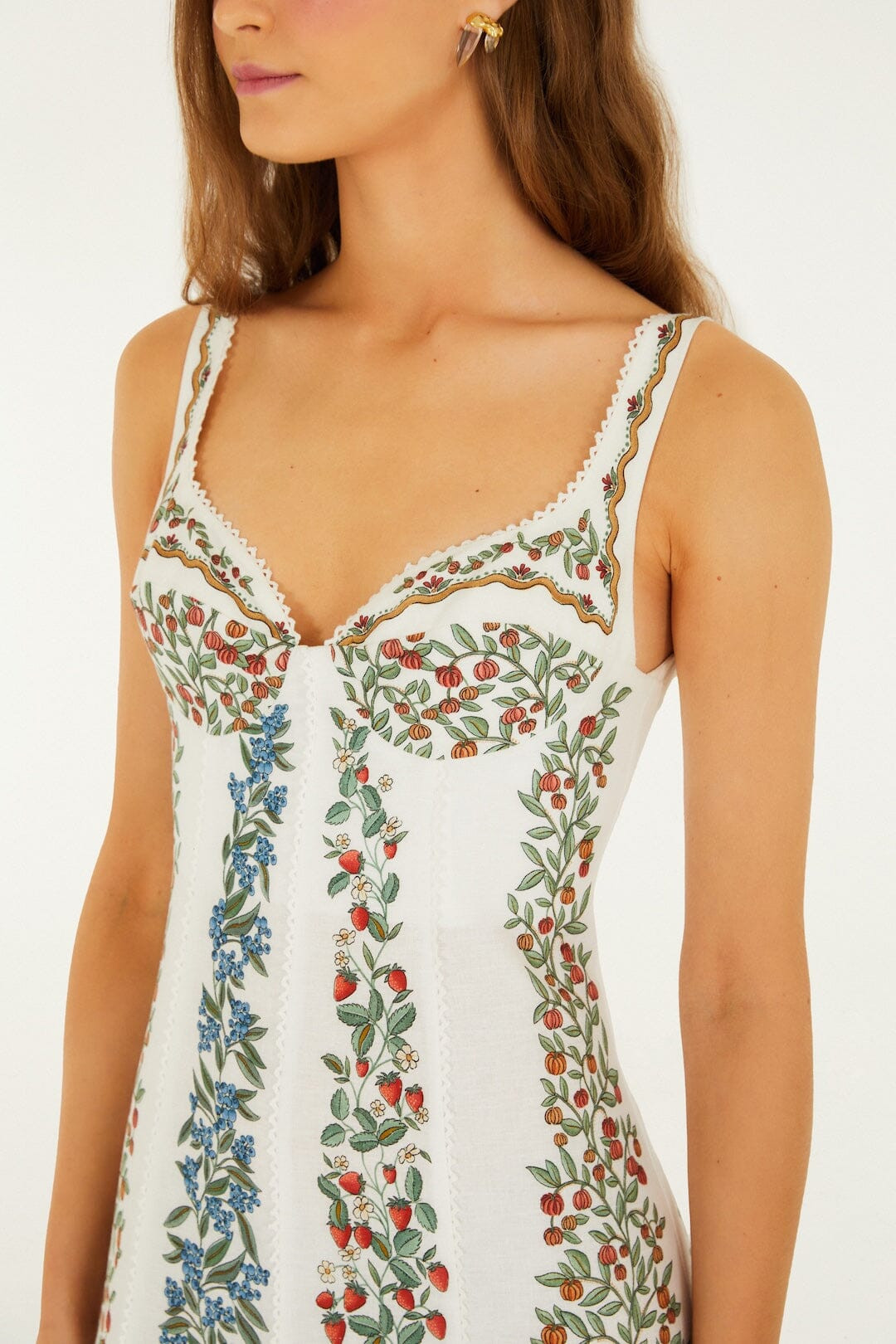 Off-White Fruit Beauty Lenzing\u0099 Ecovero\u0099 Euroflax\u0099 Maxi Dress | FARM Rio | FarmRio (US)