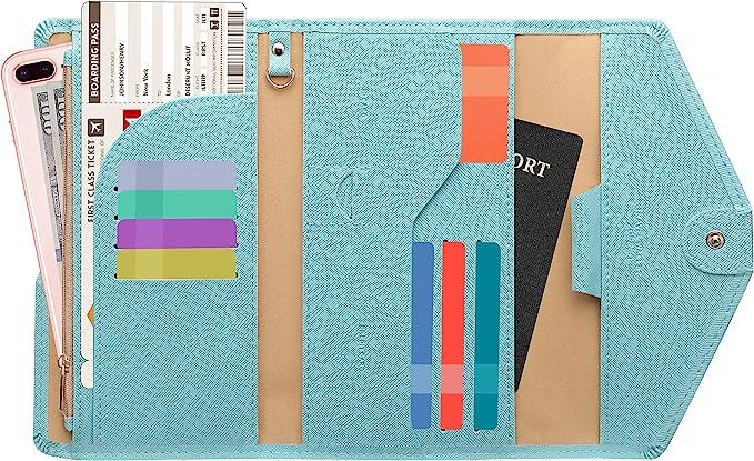 Zoppen Multi-purpose Rfid Blocking Travel Passport Wallet (Ver.4) Tri-fold Document Organizer Hol... | Amazon (US)