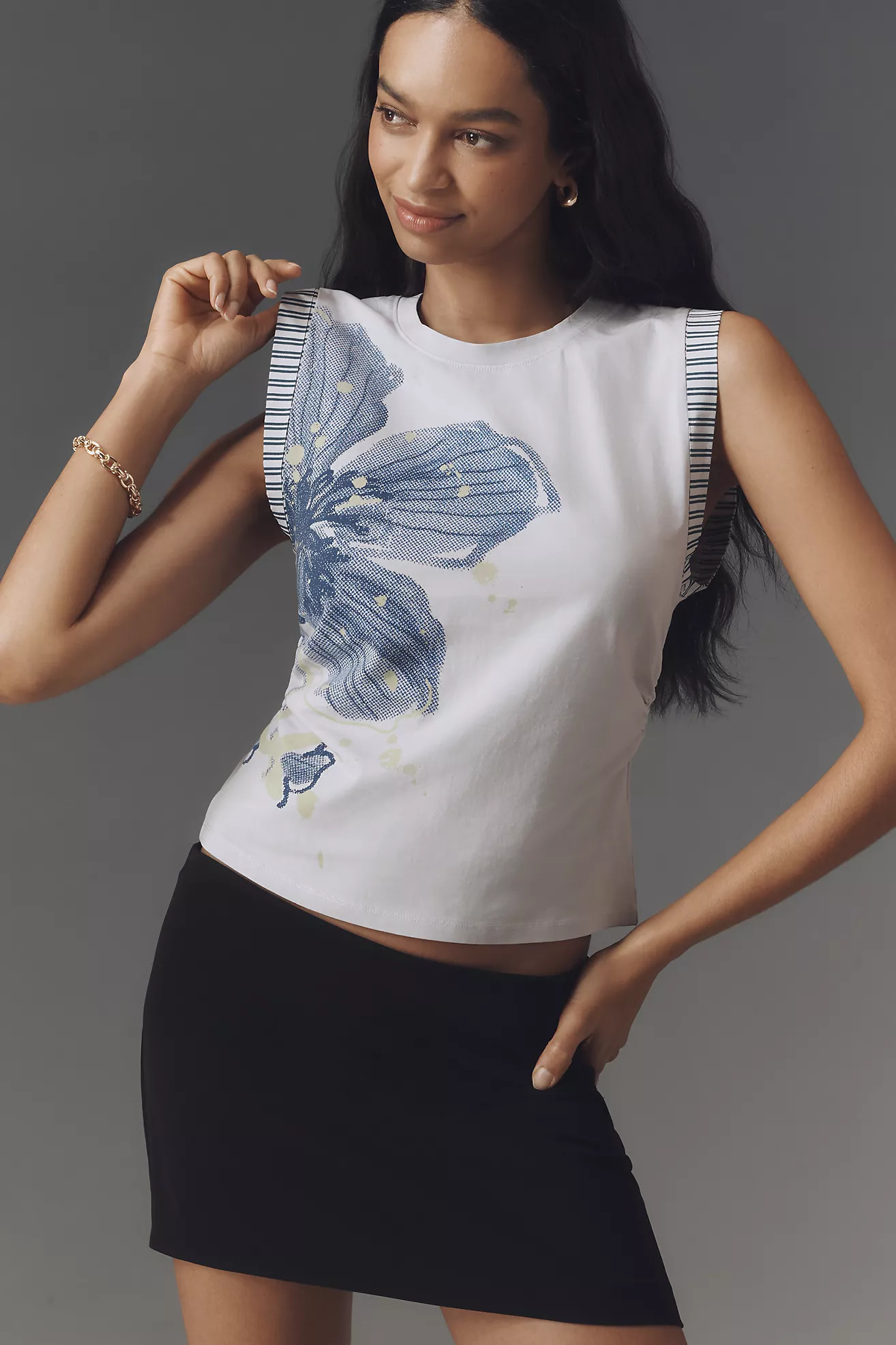 Pilcro Crew Neck Sleeveless Muscle Tee | Anthropologie (US)