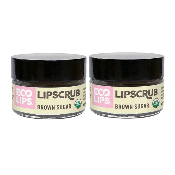 Organic Sugar Lip Scrub, Brown Sugar 2 Pack | Eco Lips