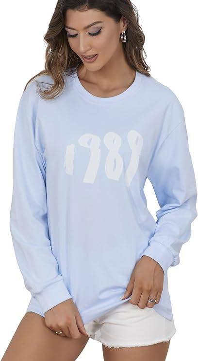 DEQUZ Taylor 1989 ERAS Shirt, 100% Cotton Merch Concert Long Sleeves Shirts, Country Music City O... | Amazon (US)