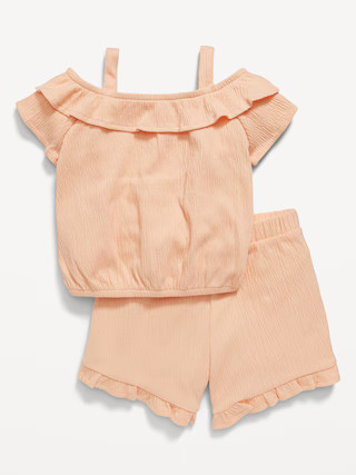 Off-The-Shoulder Ruffled Top and Shorts Set for Toddler Girls | Old Navy (US)