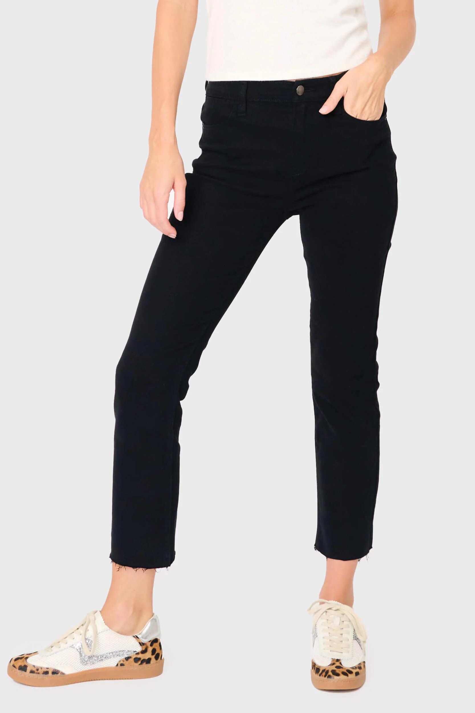 Essential Mini-Flare Leg Denim with Raw Hem | Gibson