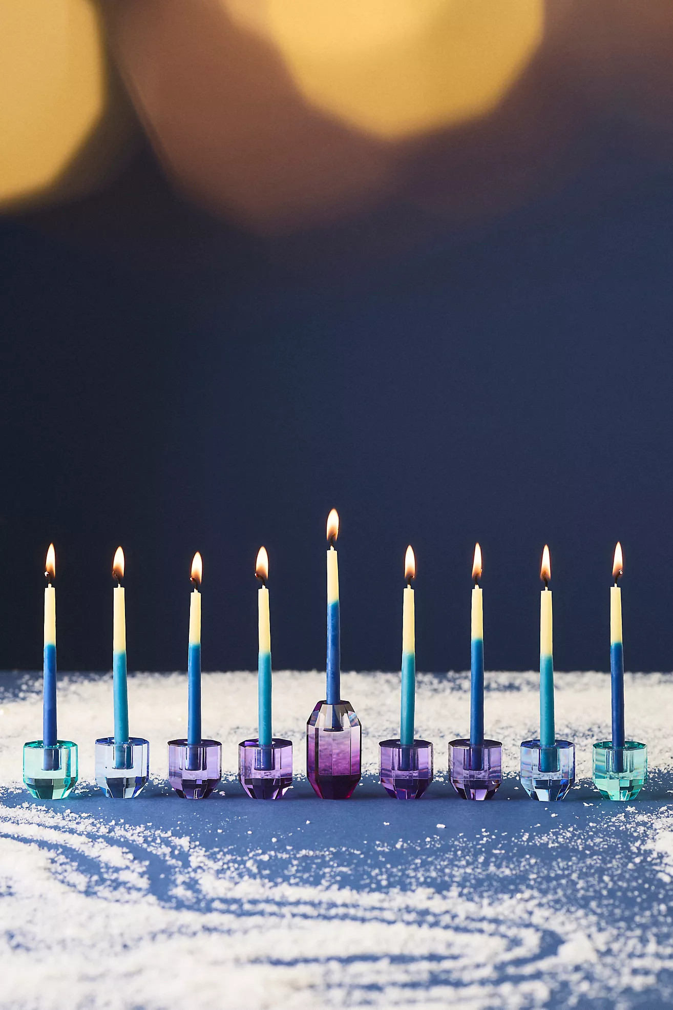 Cut Glass Hanukkah Menorah | Anthropologie (US)