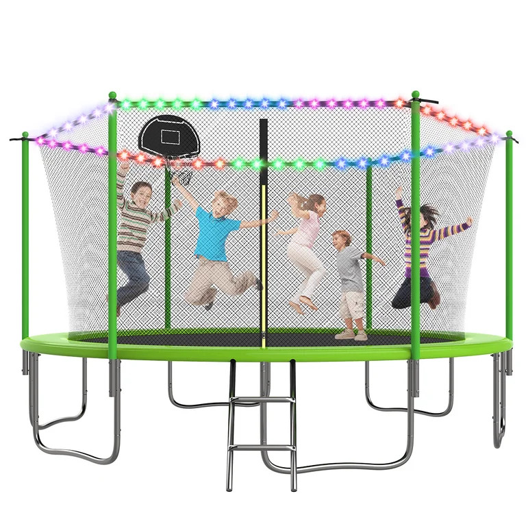 OVATOYS Trampolín de 1400 Libras y 14 Pies para Adultos y Niños, Trampolín con Recinto, Aro de... | Walmart (US)