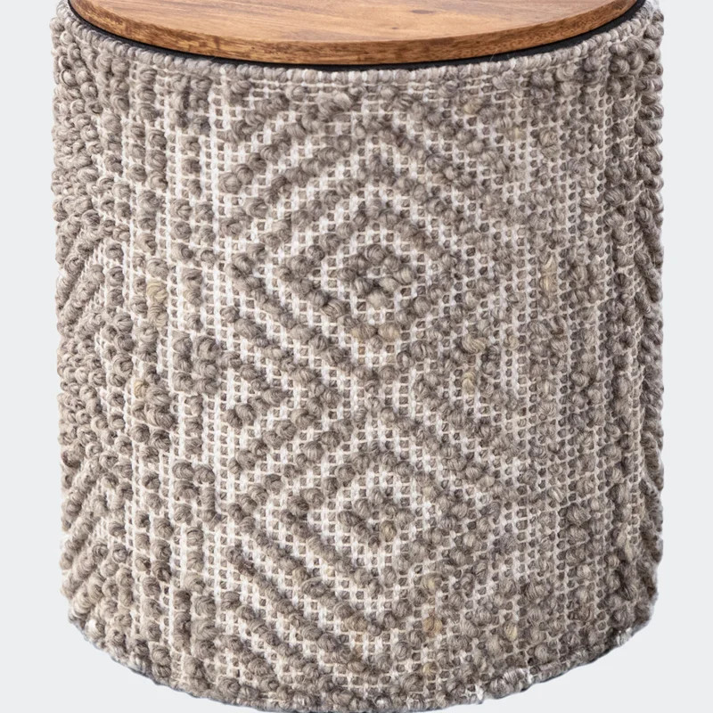 Anaya Home Handwoven Mocha Pattern Storage Side Table - Brown | Verishop