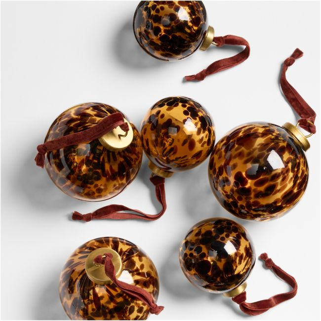 Tortoise Christmas Tree Ornaments, Boxed Set of 6 | Crate & Barrel