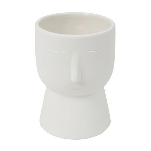 Create Basics Paintable Ceramic Face Planter | Walmart (US)