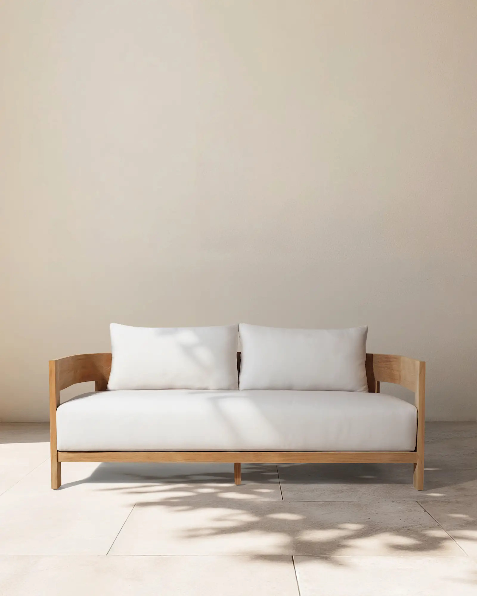 Curved Solid Teak Outdoor Sofa | Quince