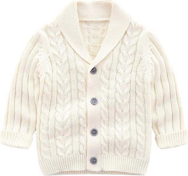 Feidoog Infant Baby Boys Cardigan Crochet Sweater V-Neck，Toddler Knit Button up Knitted Pattern... | Amazon (US)