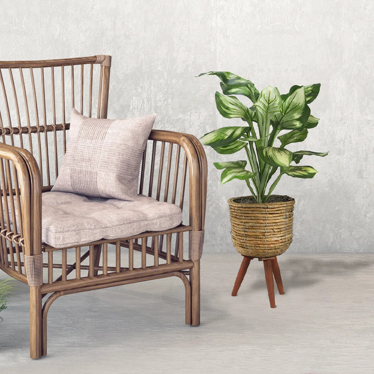 28'' Faux Foliage Plant in Basket | Wayfair North America