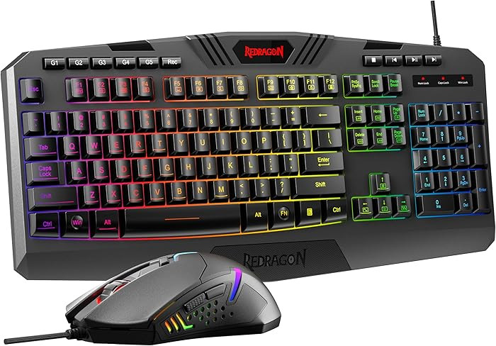Redragon S101-3 PRO Gaming Keyboard and Mouse, RGB Backlit Programmable Keyboard Mouse with Softw... | Amazon (US)