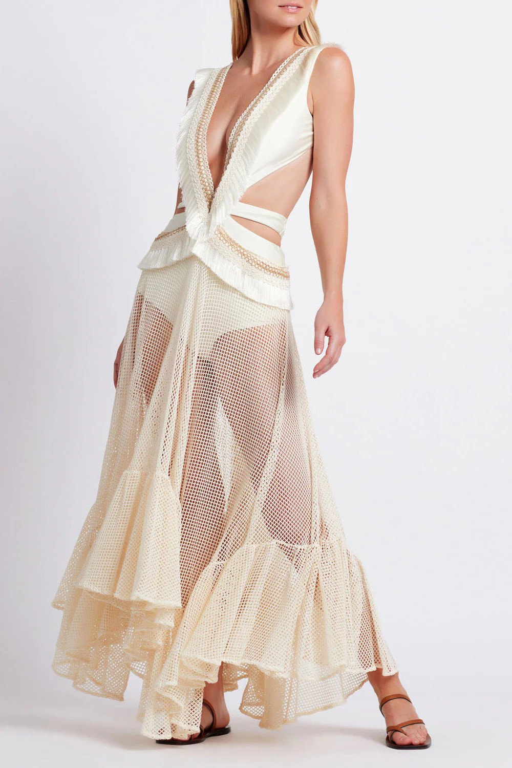 FRINGE NETTED BEACH DRESS | PatBO