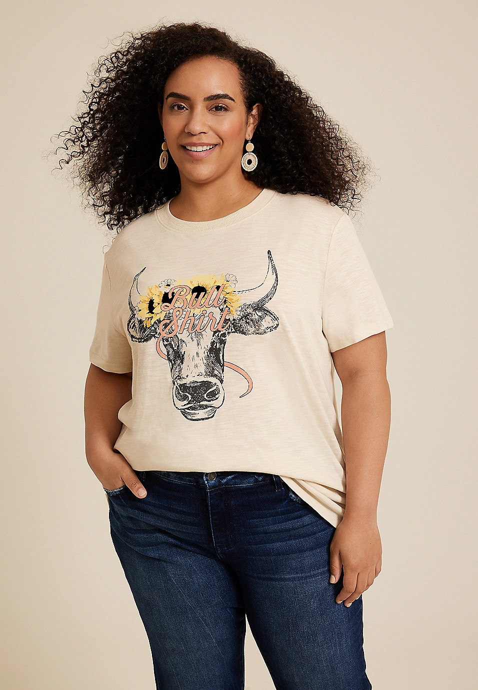 Plus Size Bull Shirt Oversized Fit Graphic Tee | Maurices