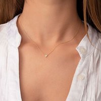 Gold Diamond Necklace, Clover 3 Stone Real Dainty Gift For Her | Etsy (US)